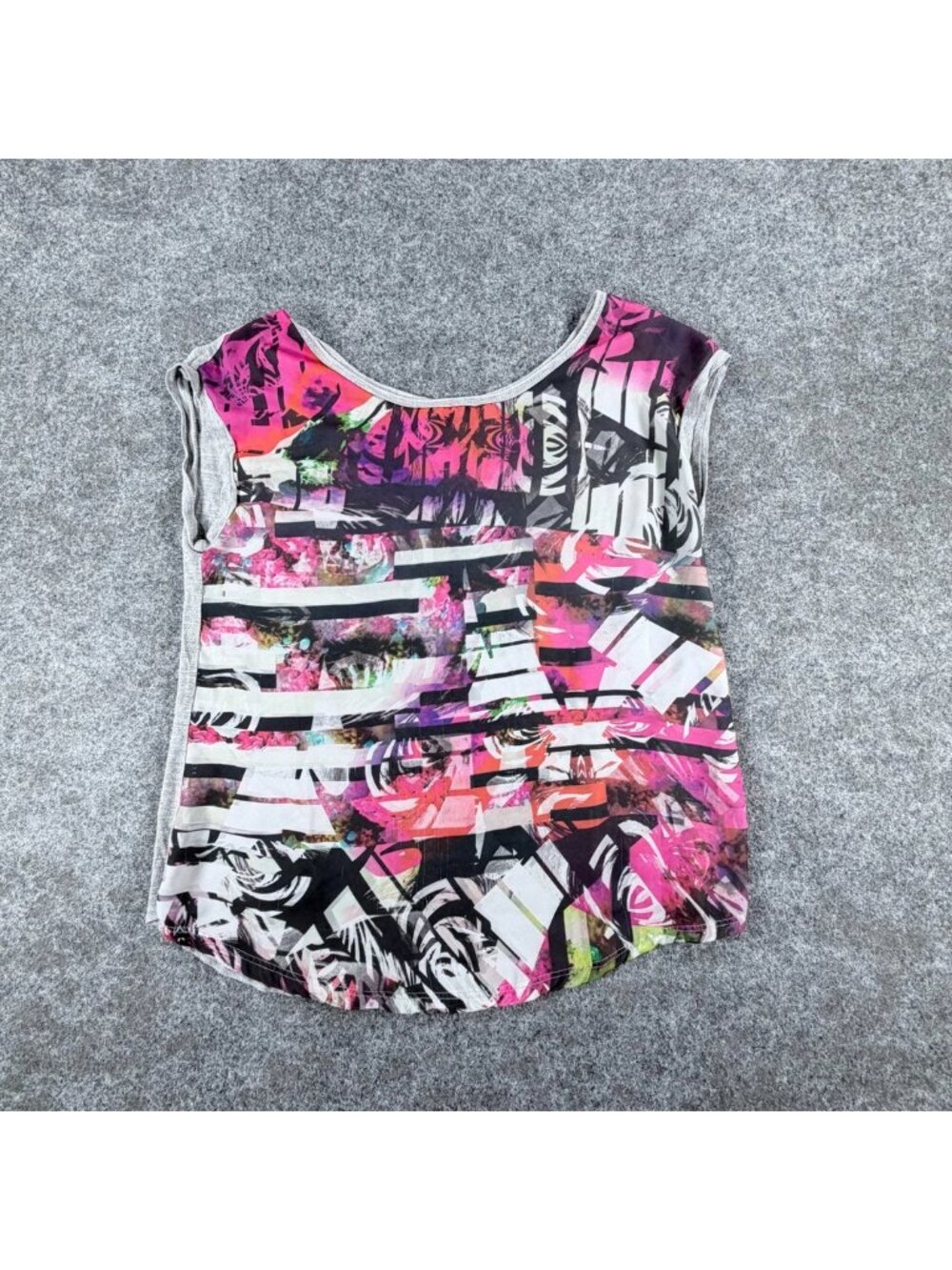 Edista Sleeveless Tank Top Womens L Multicolor‎ Abstract Round Neck Performance